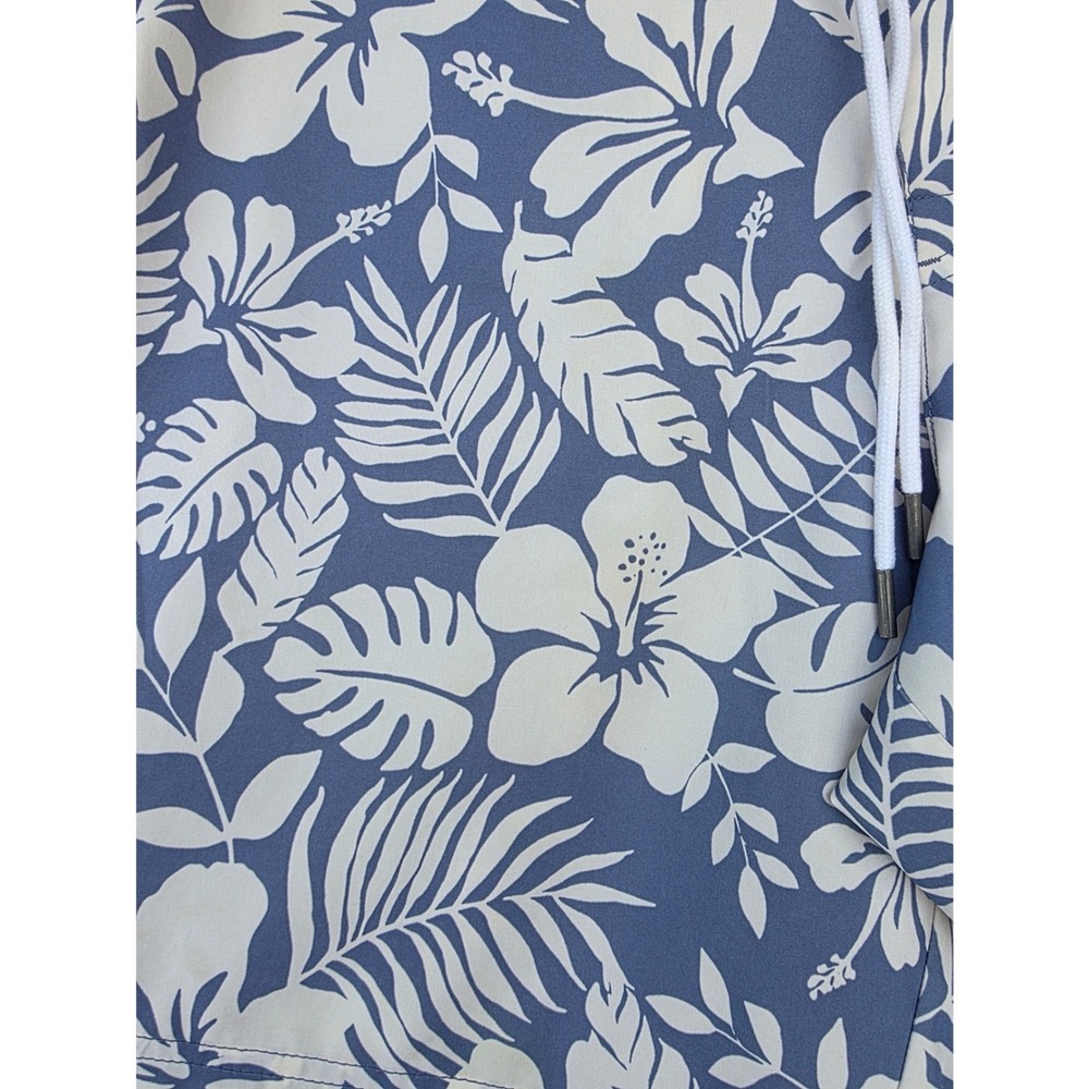 American Eagle Mens XL Blue White Hibiscus Floral Board Shorts Swim Trunks - Picture 2 of 8